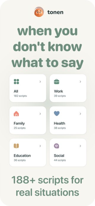 tonen: Social Scripts & Calm Screenshot 1 of 5