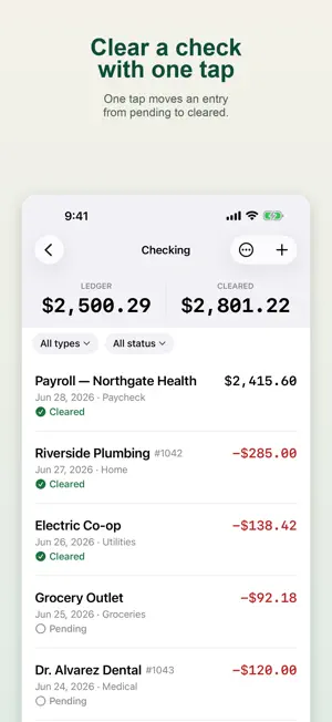 Quillbook: Check Register screenshot 2