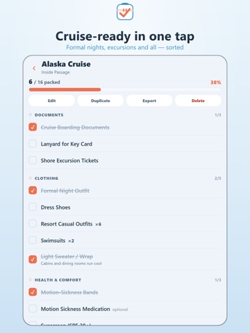 Packing List: Trip Checklist ipad screenshot 4