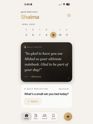 Midad: Notebook & Journal iPad screenshot