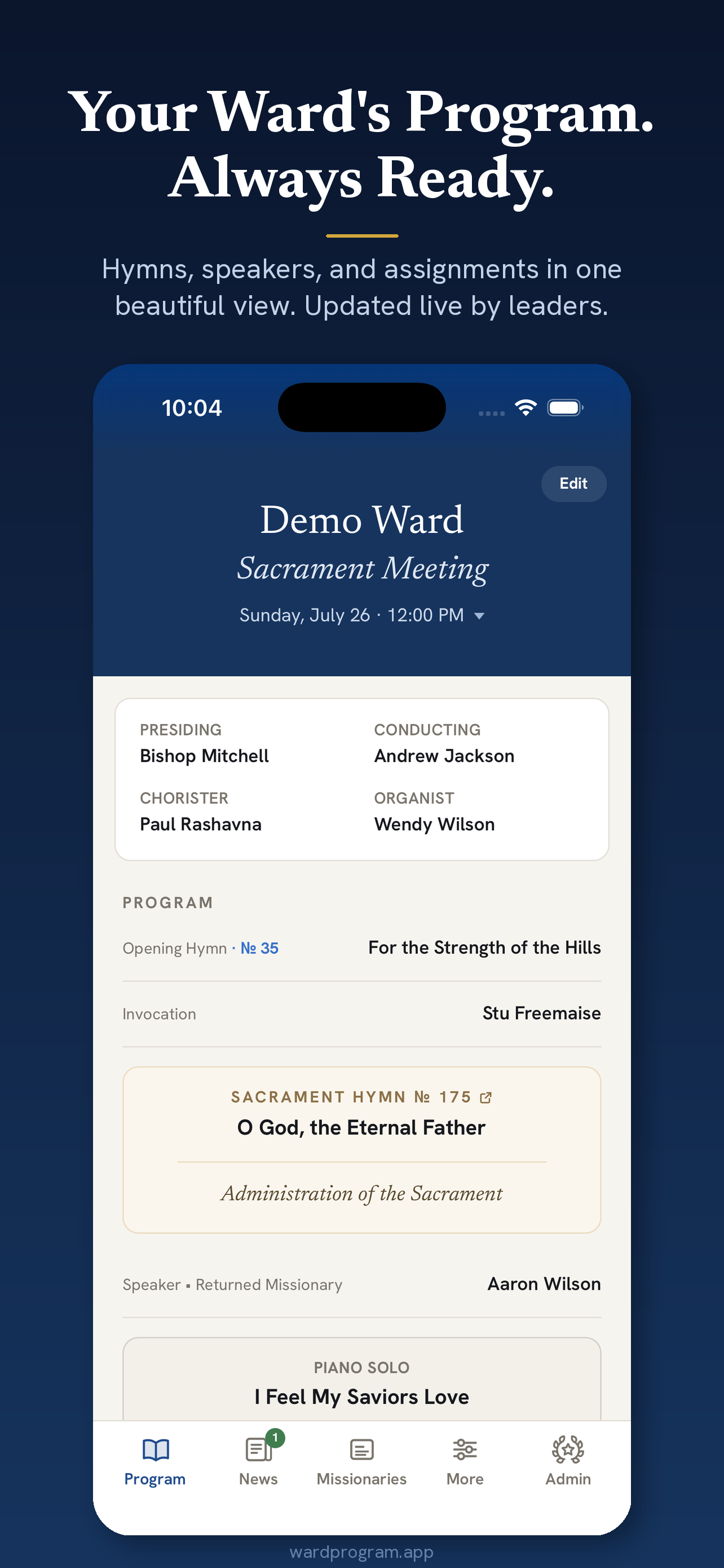 WardProgram: Sacrament Meeting screenshot 2