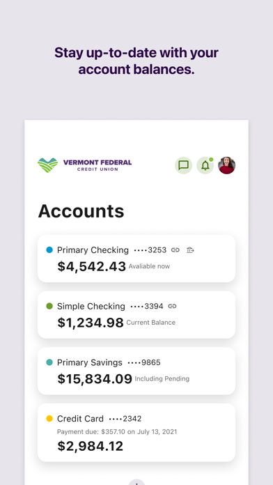 Screenshot #2 pour Vermont Fed CU Mobile Banking