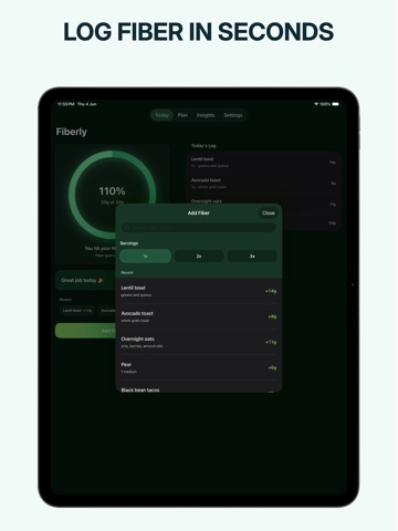 Fiber Tracker - Fiberly iPad screenshot