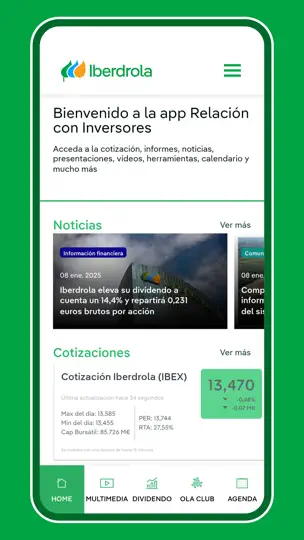 Captura de pantalla de Iberdrola Inversores en iPhone 1