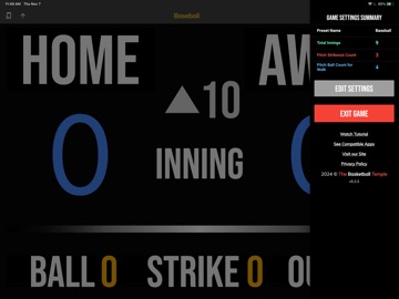 BT Baseball Scoreboard iPad screenshot