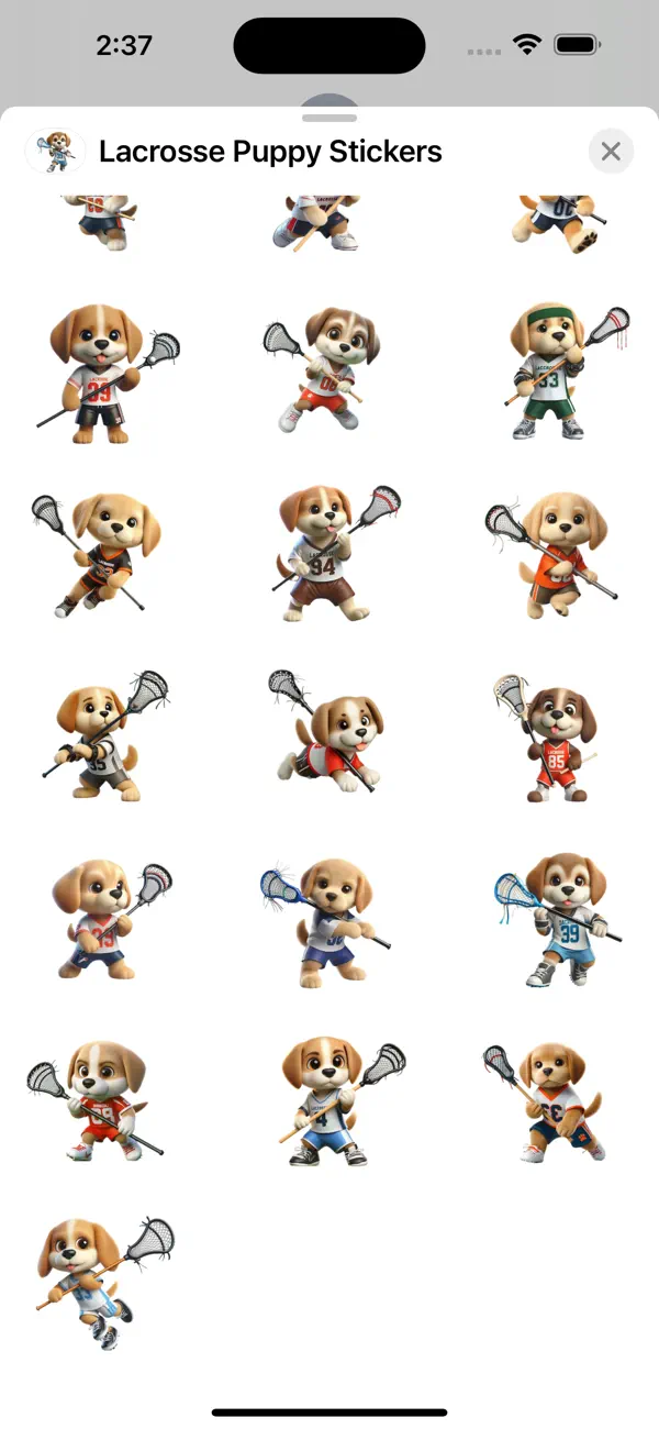 Screenshot #3 pour Lacrosse Puppy Stickers