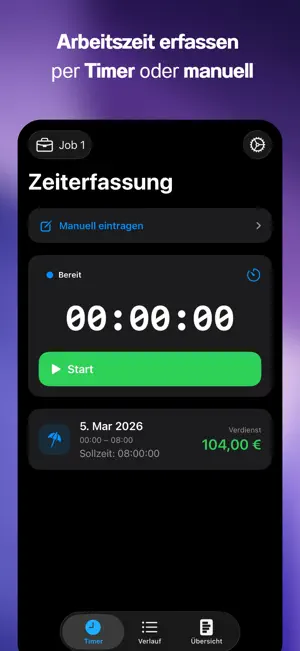 WorkTrack - Zeiterfassung screenshot 1