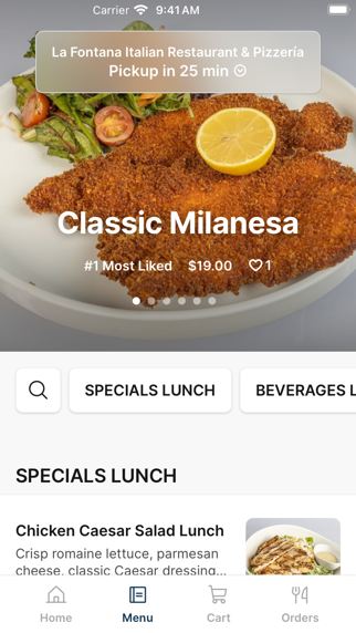 La Fontana Italian Restaurant iPhone screenshot 2 - Food & Drink app