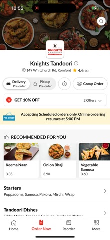 Knights Tandoori. iPhone screenshot