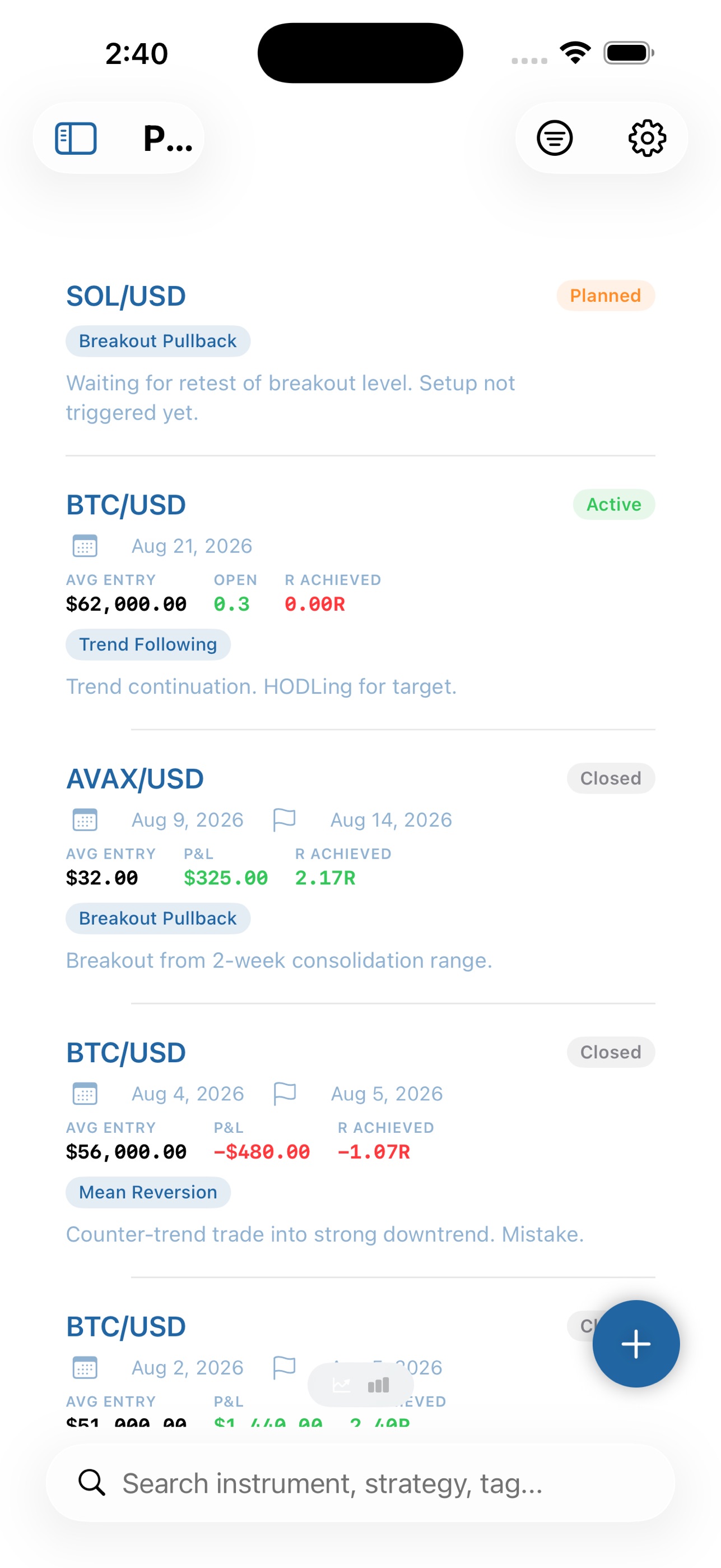 Screenshot 2 of QuantLog: Trading Journal