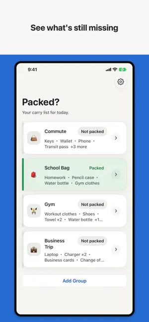 Packed - Daily Packing List screenshot 2