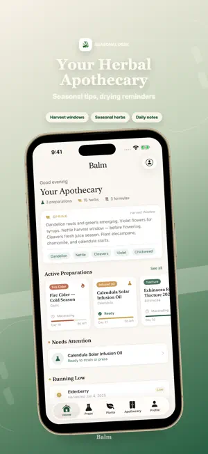 Herbal Tracker Journal - Balm screenshot 1