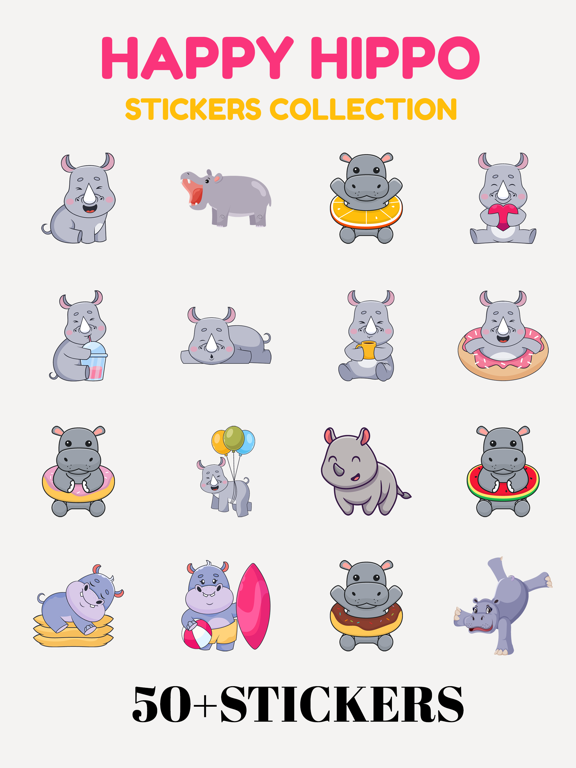 Screenshot #4 pour Happy Hippo Sticker Collection