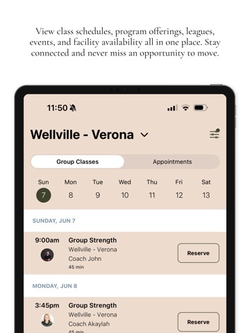 Wellville Club & Courts iPad screenshot