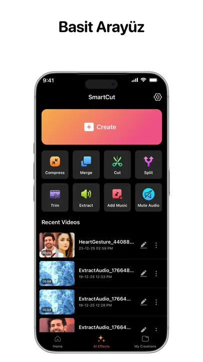 SmartCut, AI Video Düzenleyici iPhone Ekran Görüntüsü 1