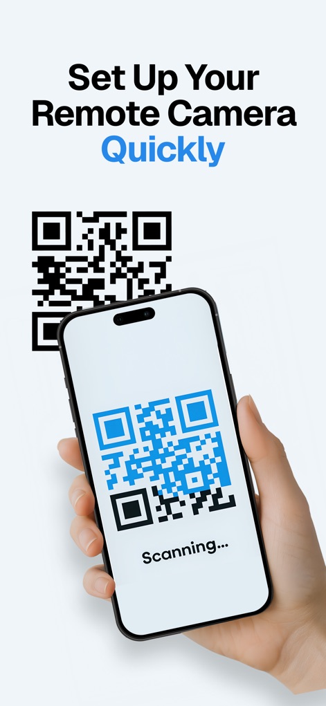 Home Security Camera - Visory - O aplicativo oferece uma configuração ágil e descomplicada, utilizando um código QR para emparelhar rapidamente dispositivos e iniciar a vigilância.