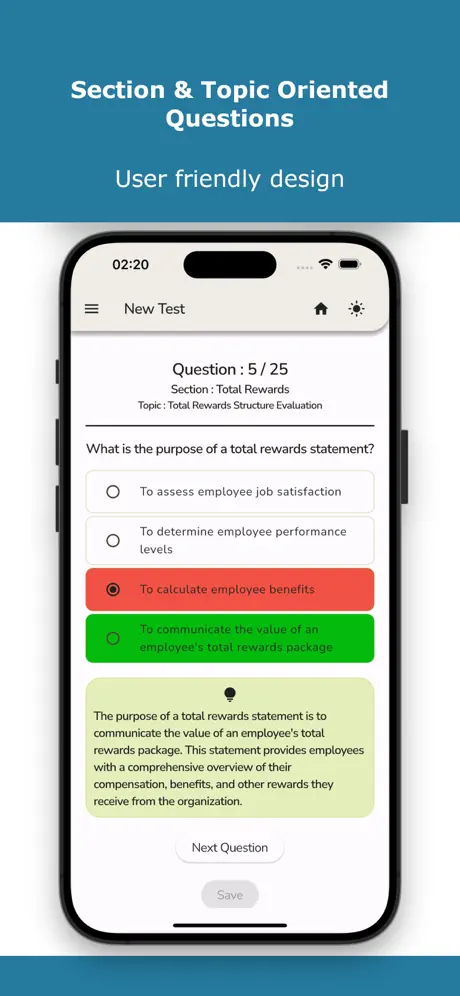 Human Resource Associate Test Screenshot 1