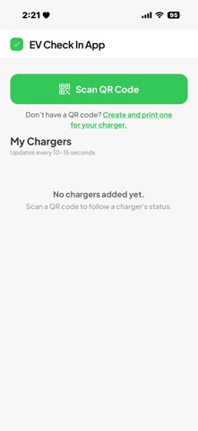 EV Check In screenshot