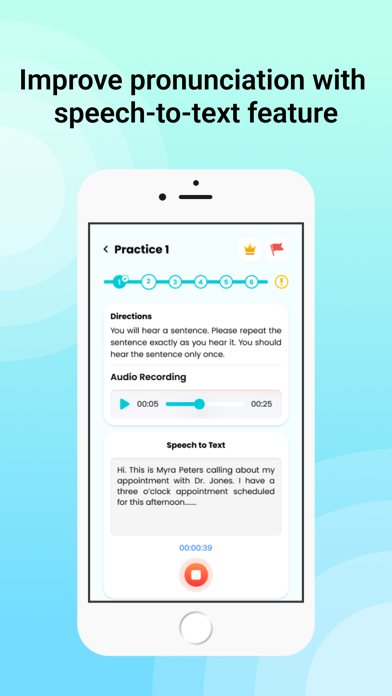 PTE® Practice Exam Screenshot
