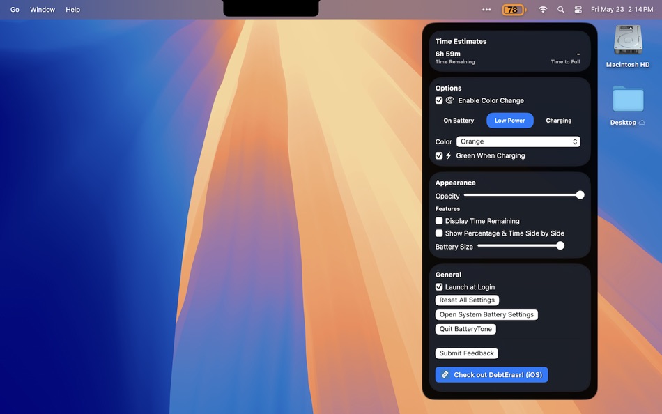 #4. BatteryTone (macOS) 由: John Franks