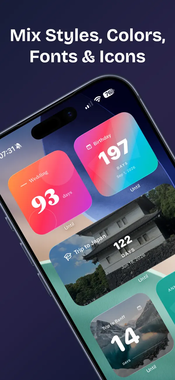 #5. Until - Countdown Widgets (iOS) بواسطة: Avi Shany