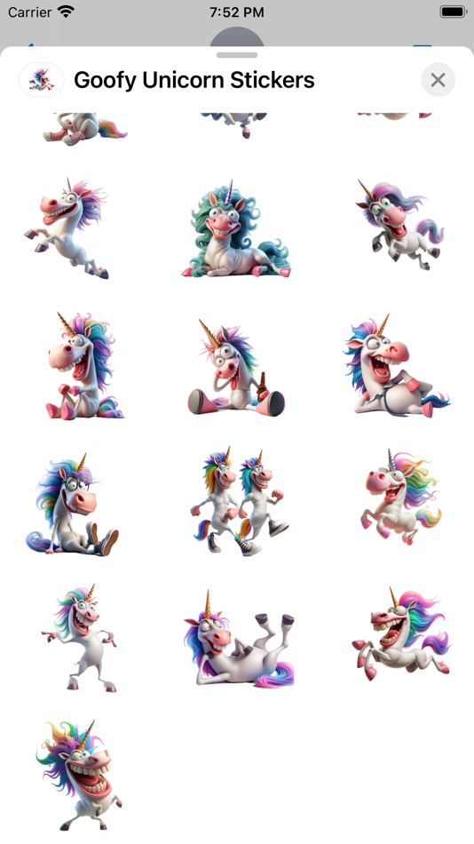#3. Goofy Unicorn Stickers (iOS) By: Paul Scott
