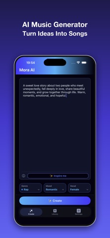 Mora: AI Song Generator Screenshot 2 of 3