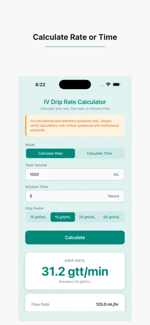 IV Drip Rate Calculator screenshot 2