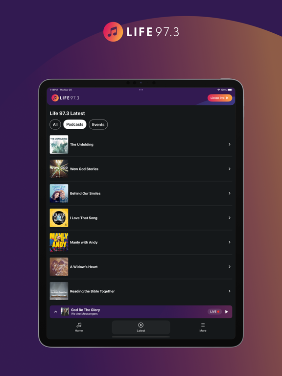 Life 97.3 iPad screenshot 4 - Music app