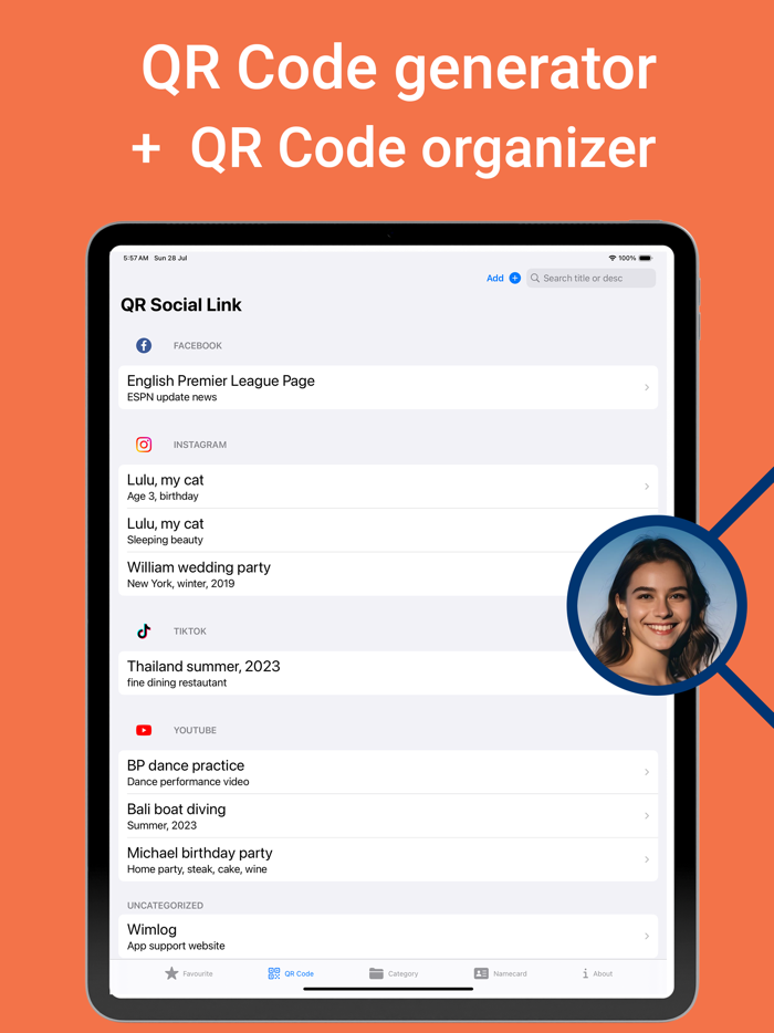 QR generator  storage