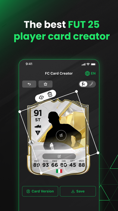 FUT 26 Card Creator iPhone screenshot 1 - Sports app