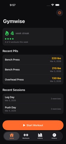 GymWise: Lift & PR Tracker Screenshot 9 of 10