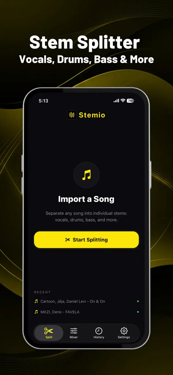 Screenshot #1 pour Isolate Vocals - Stemio