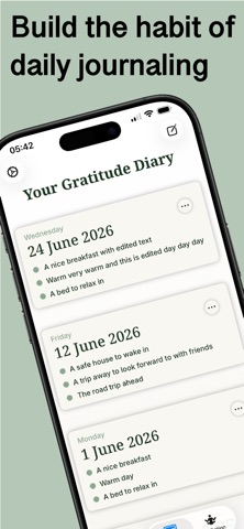 Three Gratitudes: Journal Screenshot 1 of 4