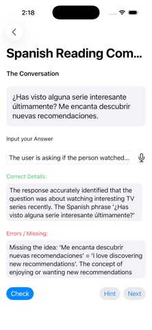 Ai Learn Spanish iPhone screenshot