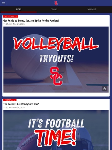 Sandy Creek Athletics iPad screenshot