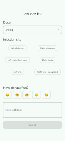 JabDay: Dose & Weight Tracker Screenshot 2 of 6