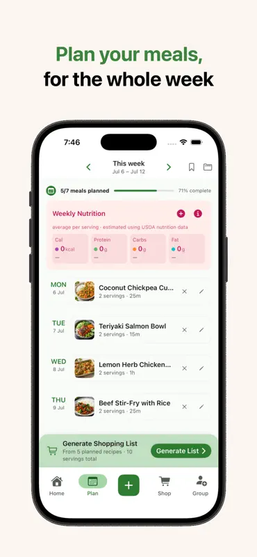 RecipeRun: Meal & Grocery List screenshot 2 of 6
