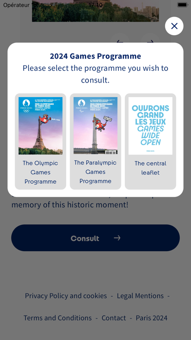 Paris 2024 Official Programme Screenshot