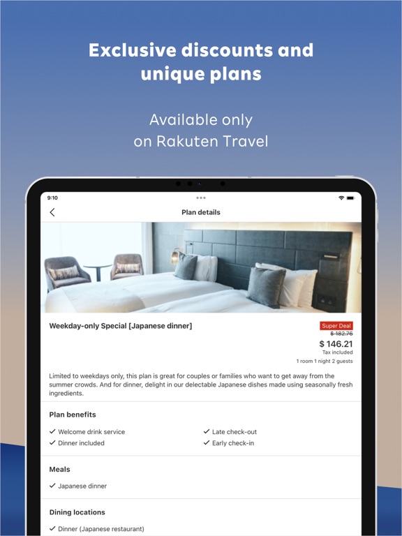 Rakuten Travel: Hotel Booking iPad screenshot 4 - Travel app
