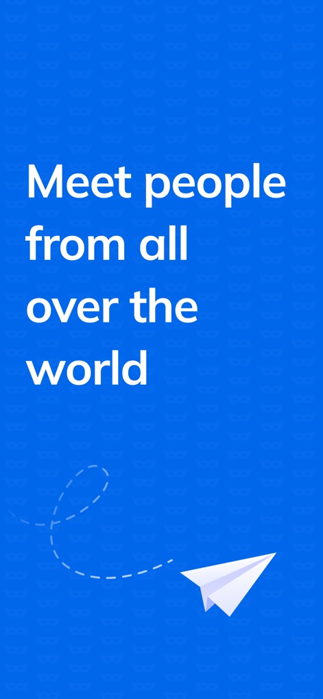 Social Chat: Make New Friends - Discover how the app visually communicates its core purpose with a prominent "Meet people from all over the world" message and an engaging paper airplane graphic.