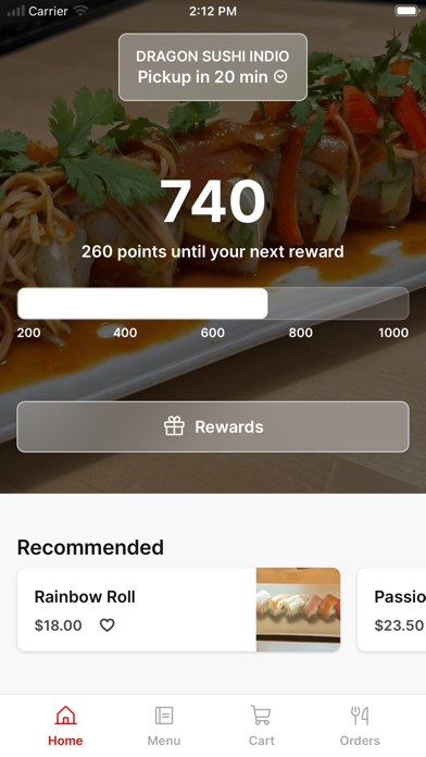 DRAGON SUSHI - Indio iPhone screenshot 1 - Food & Drink app