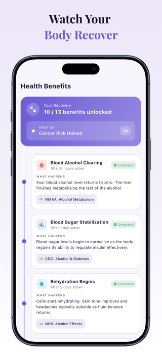 Sober Tracker: Quit Drinking + Screenshot 7 of 7