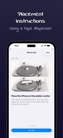 Phono Calibre: Set up Utility iPhone screenshot