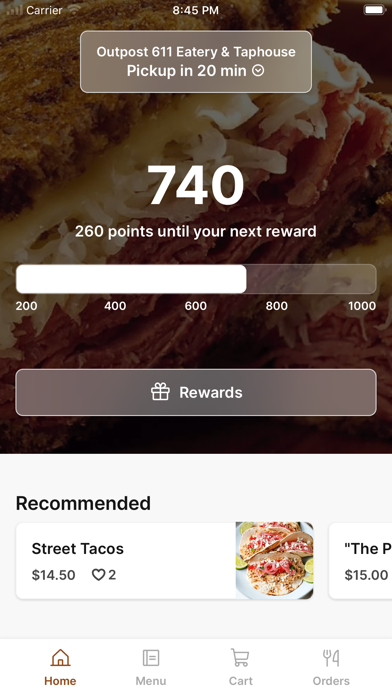 Outpost 611 Eatery app screenshot