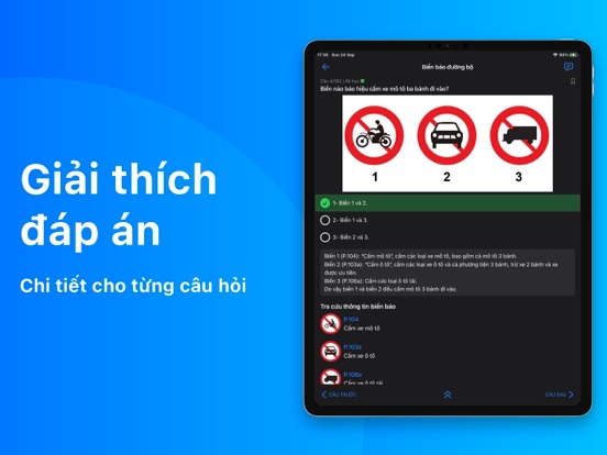 600 Câu Lý Thuyết GPLX OTOMOTO iPad screenshot 8 - Education app