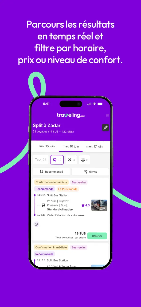 Screenshot #3 pour Traveling.com Bus et Ferry