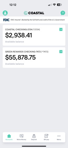 Coastal Community Bank Mobile iPhone screenshot