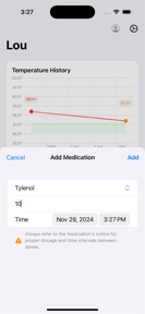 Fever Log - Track Fever & Meds screenshot