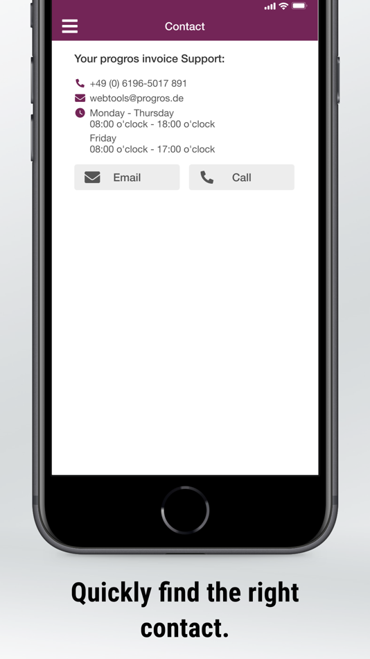 #7. progros Invoice (iOS) Podle: progros Einkaufsgesellschaft mbH